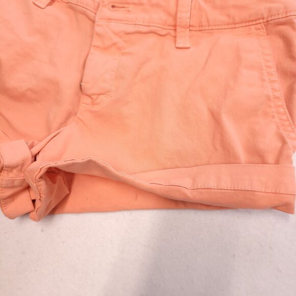 Victoria's Secret Button Zip Light Wash Chino Short Shorts Womens Size 4 Orange - Picture 7 of 10